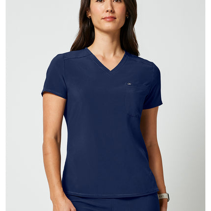 Cherokee Allura Tuckable V-Neck Top CKA690 - Navy