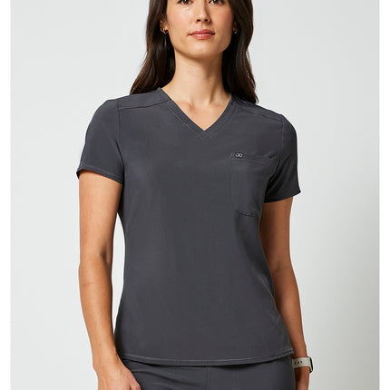 Cherokee Allura Tuckable V-Neck Top CKA690 - Pewter