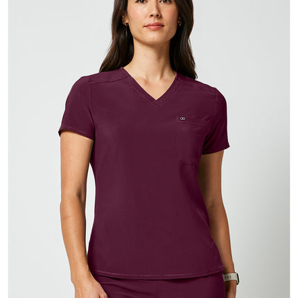 Cherokee Allura Tuckable V-Neck Top CKA690 - Wine