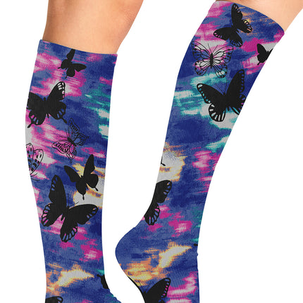 Cherokee Legwear Knee High 8-15 mmHg Compression Sock COMFORTSUPPORT - Butterfly Flutter