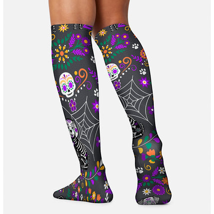 Cherokee Legwear Knee High 8-15 mmHg Compression Sock COMFORTSUPPORT - DAY OF THE PETS