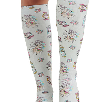 Cherokee Legwear Knee High 8-15 mmHg Compression Sock COMFORTSUPPORT - Llama Take A Selfie