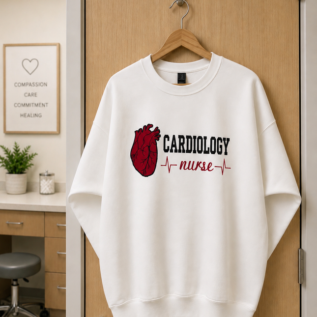Cardiology Nurse Embroidered Heart Sweatshirt