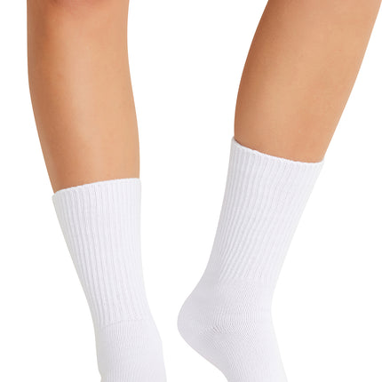 Cherokee Legwear Diabetic Crew Sock EZCOMFORT - White