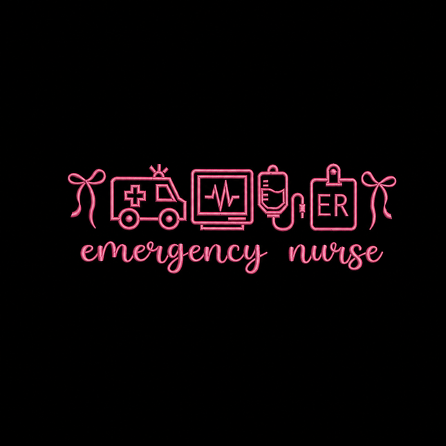 Emergency Nurse Embroidered Icons Sweatshirt