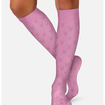 Cherokee Legwear Knee High 8-15 mmHg Compression Sock FASHIONSUPPORT - Butterflies