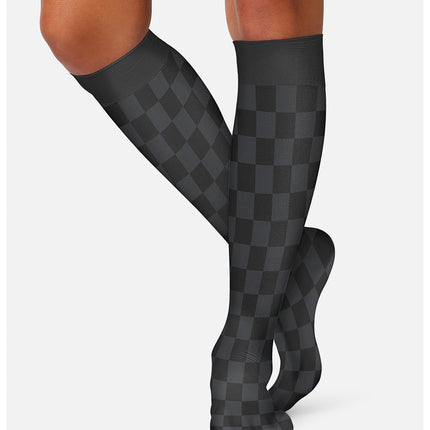 Cherokee Legwear Knee High 8-15 mmHg Compression Sock FASHIONSUPPORT - Checked
