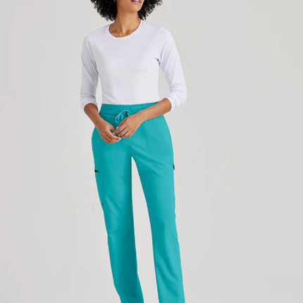 Kim 3-Pocket Mid-Rise Straight Leg Scrub Pant