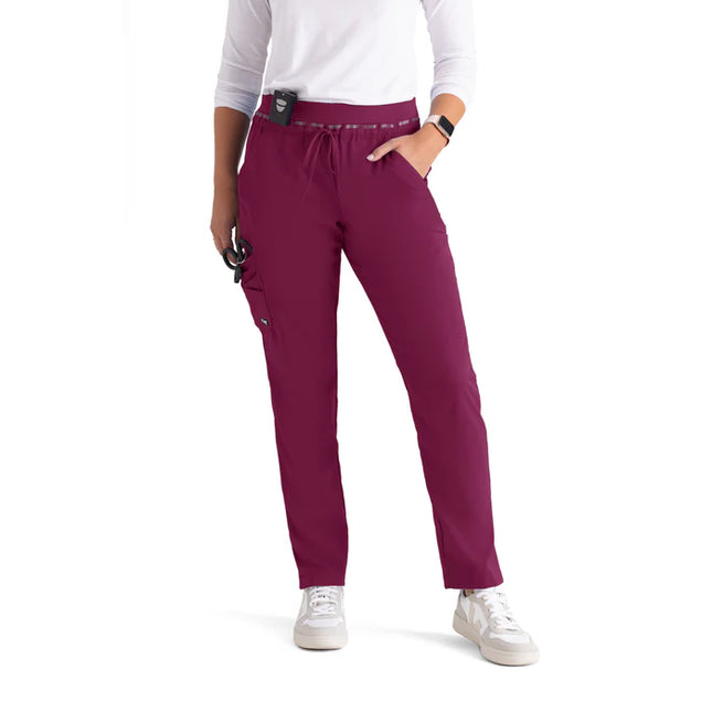 Serena 7-Pocket Mid-Rise Tapered Leg Scrub Pant