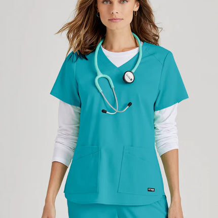 Emma 4-Pocket V-Neck Scrub Top