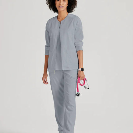 Gianna 5-Pocket Crewneck Scrub Jacket