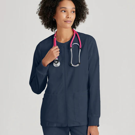Gianna 5-Pocket Crewneck Scrub Jacket