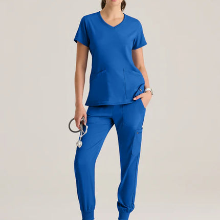 Serena 3-Pocket Curved V-Neck Scrub Top