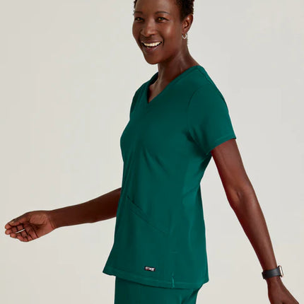 Serena 3-Pocket Curved V-Neck Scrub Top