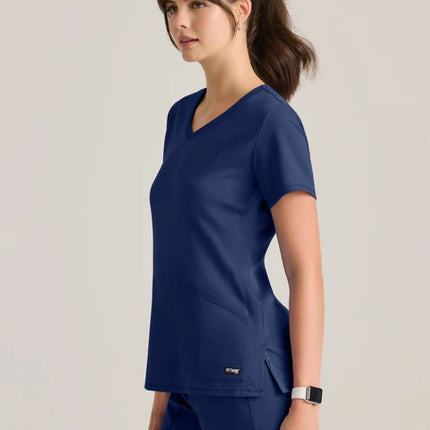 Serena 3-Pocket Curved V-Neck Scrub Top