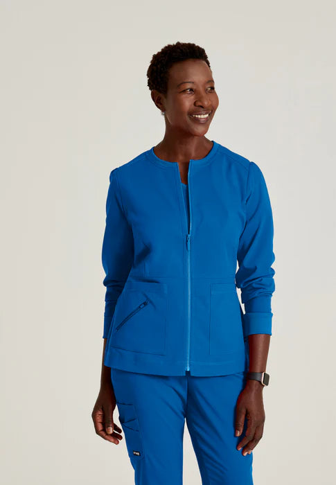 Millie 3-Pocket Crewneck Scrub Jacket