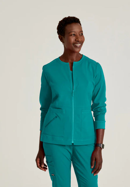 Millie 3-Pocket Crewneck Scrub Jacket