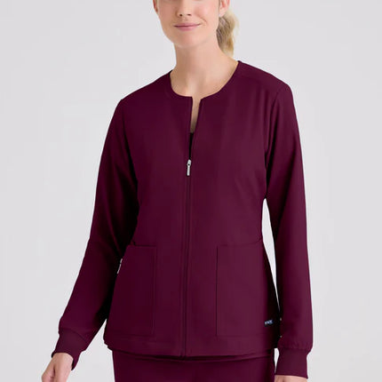 Gianna 5-Pocket Crewneck Scrub Jacket