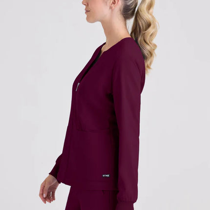 Gianna 5-Pocket Crewneck Scrub Jacket