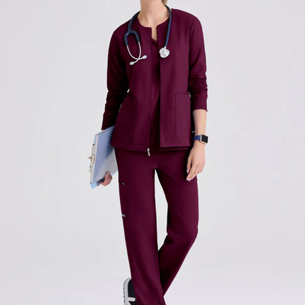 Gianna 5-Pocket Crewneck Scrub Jacket