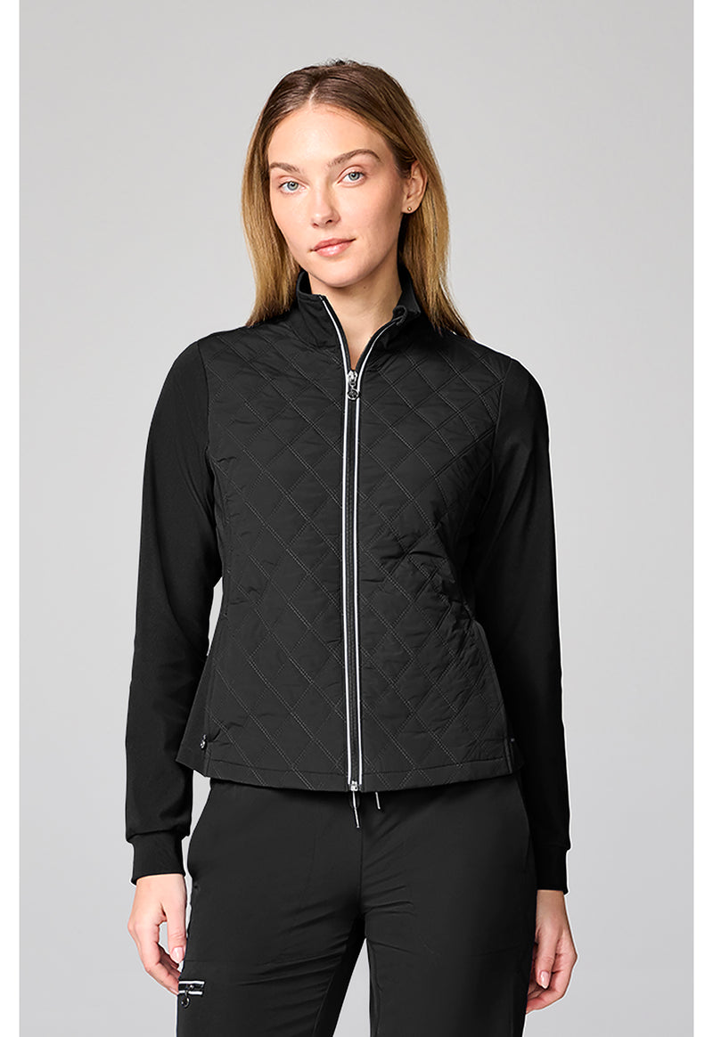 360 by Healing Hands Quilted Jacket HH00016 - BLACK