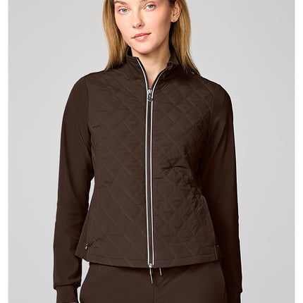 360 by Healing Hands Quilted Jacket HH00016 - Dark Chocolate