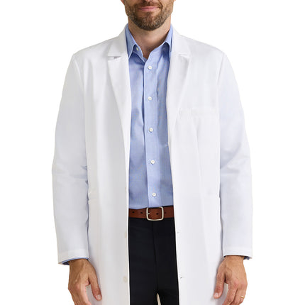 The White Coat by Healing Hands Lawrence Men's 37" Lab Coat HH401 - WHITE