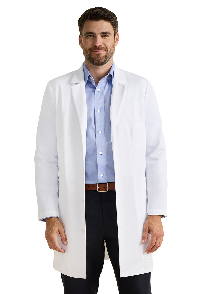 The White Coat by Healing Hands Lawrence Men's 37" Lab Coat HH401 - WHITE