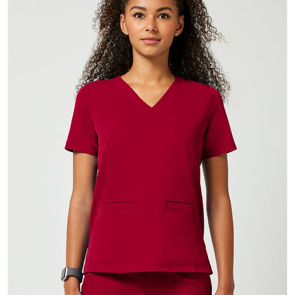 HH Works Women's 3-Pocket V-Neck Top HH653 - Red