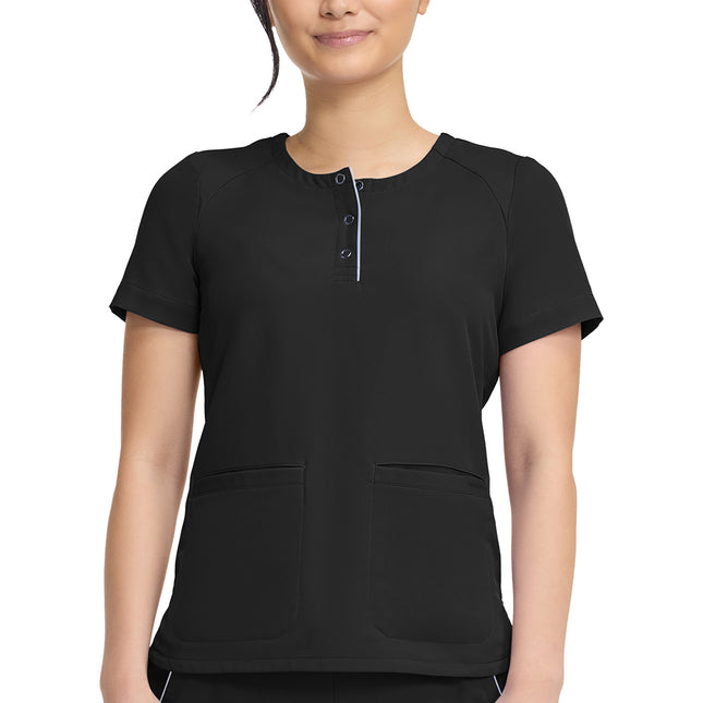 360 by Healing Hands Crew Neck Top HH702 - BLACK