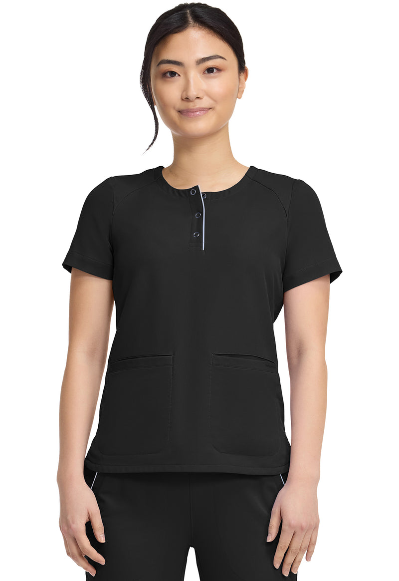 360 by Healing Hands Crew Neck Top HH702 - BLACK