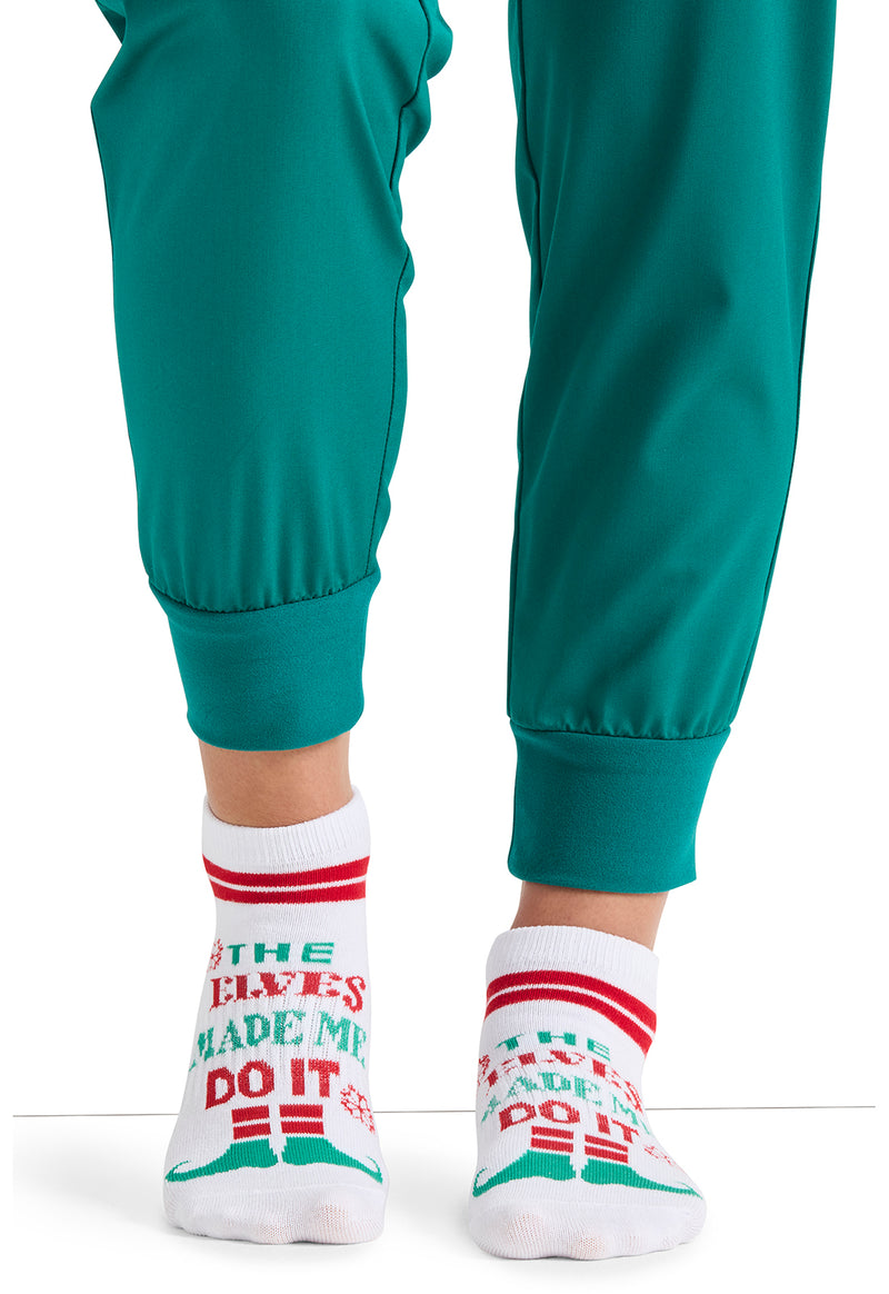 Cherokee Legwear 4-3 Pair packs of Ankle Socks HOLIDAYCHEER - Elves Fun