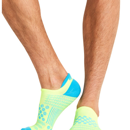 Cherokee Infinity Legwear Athletic Ankle Socks HUSTLE - Hyper Yellow/Turquoise