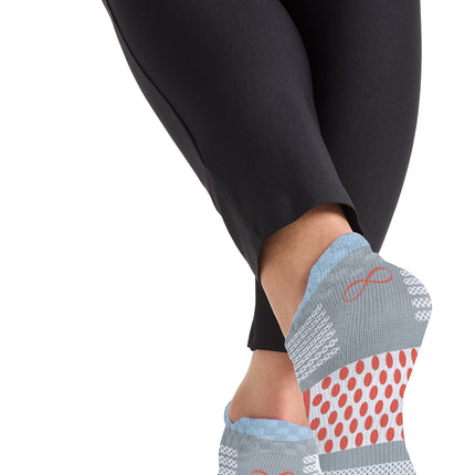 Cherokee Infinity Legwear Athletic Ankle Socks HUSTLE - Sky Blue/White/Vivid Orange