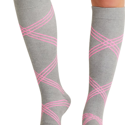 Cherokee Legwear Knee High 15-20 mmHg Compression Socks LXSUPPORT - Twisted Shocking Pink