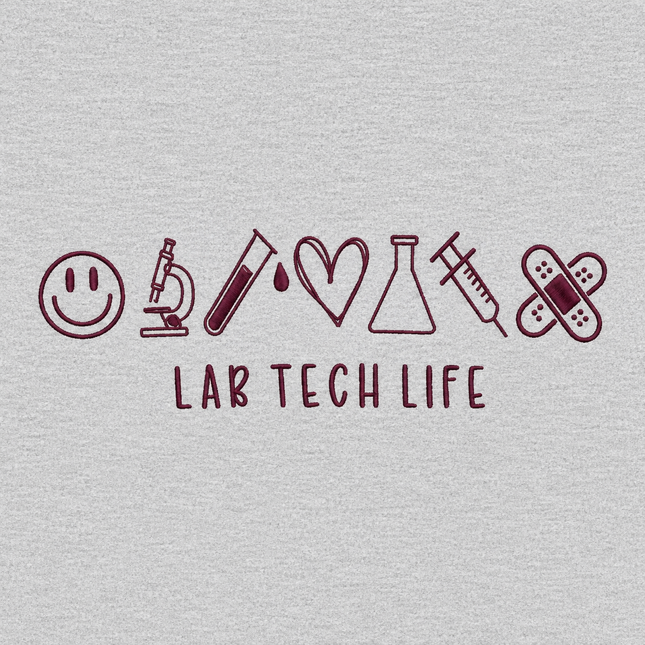 Lab Tech Life Embroidered Icons Sweatshirt