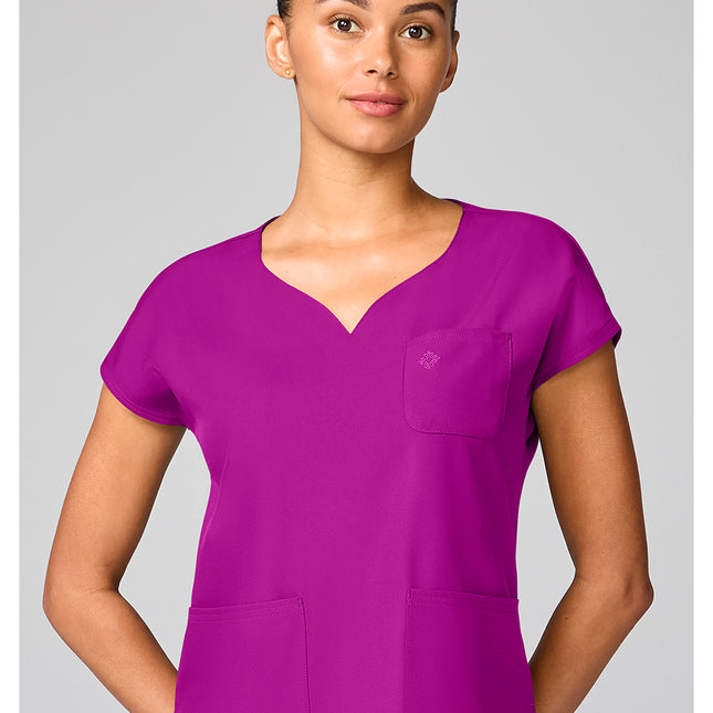 Med Couture Insight Dolman Sleeve Top MC00008 - Back to the Fuschia