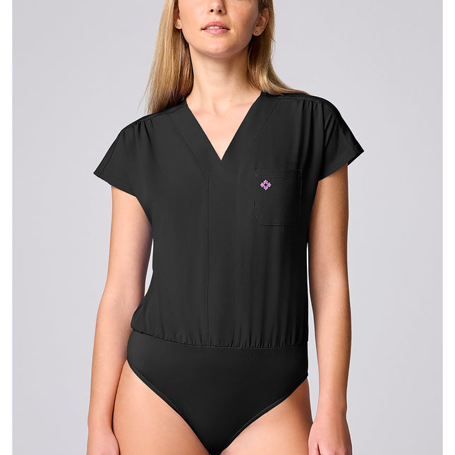 Med Couture Amp One Pocket Bodysuit MC00017 - Black