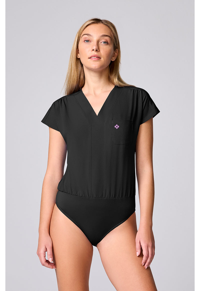 Med Couture Amp One Pocket Bodysuit MC00017 - Black