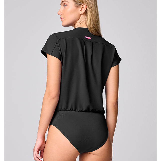 Med Couture Amp One Pocket Bodysuit MC00017 - Black