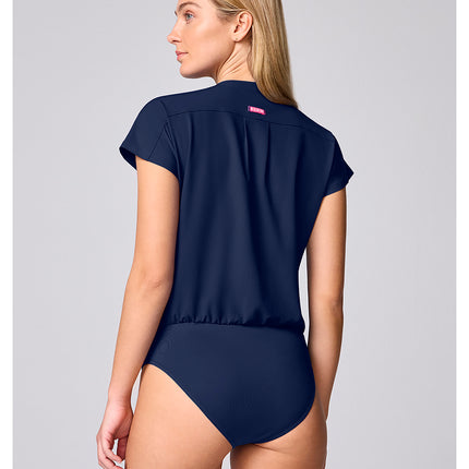 Med Couture Amp One Pocket Bodysuit MC00017 - Navy