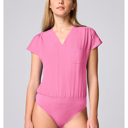 Med Couture Amp One Pocket Bodysuit MC00017 - Pixel Pink