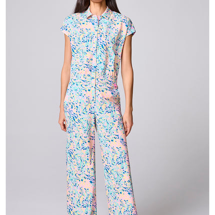 Med Couture Amp Printed Dolman Wide Leg Jumpsuit MC00019 - TUTTI FRUITTI TIGER