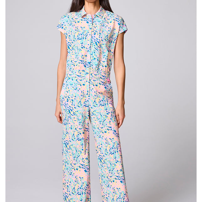 Med Couture Amp Printed Dolman Wide Leg Jumpsuit MC00019 - TUTTI FRUITTI TIGER