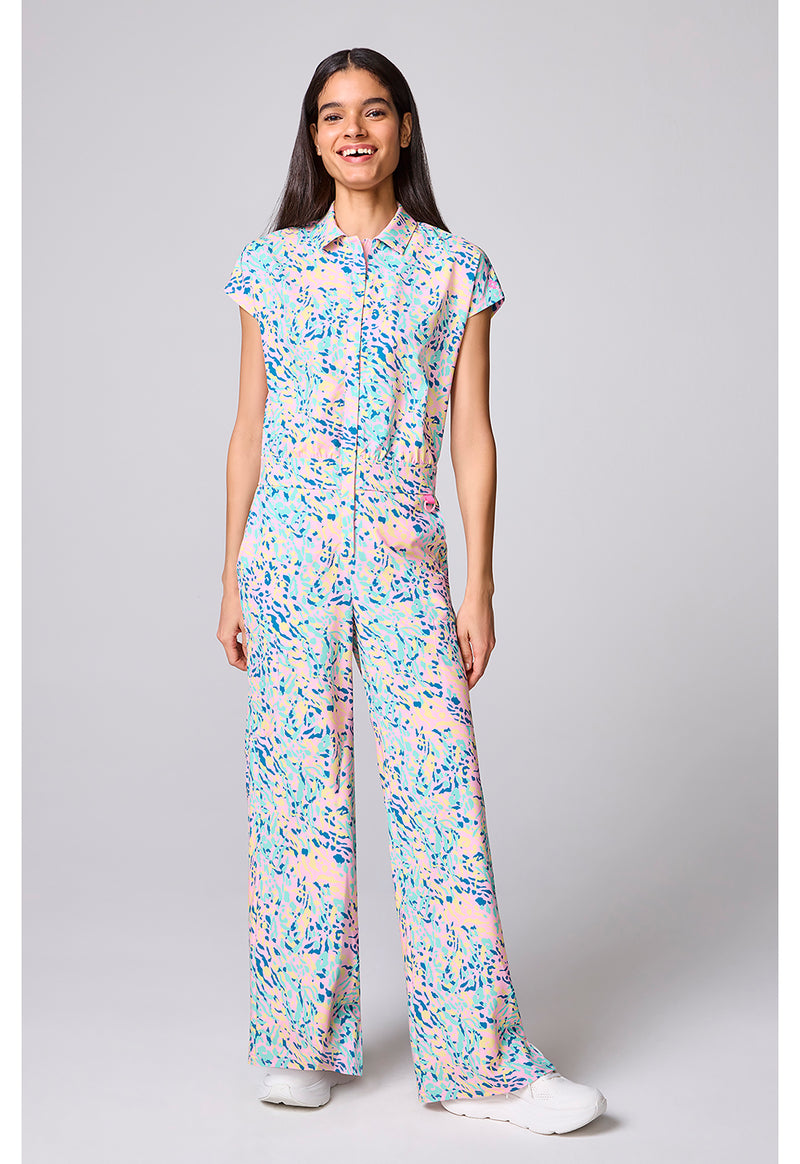 Med Couture Amp Printed Dolman Wide Leg Jumpsuit MC00019 - TUTTI FRUITTI TIGER