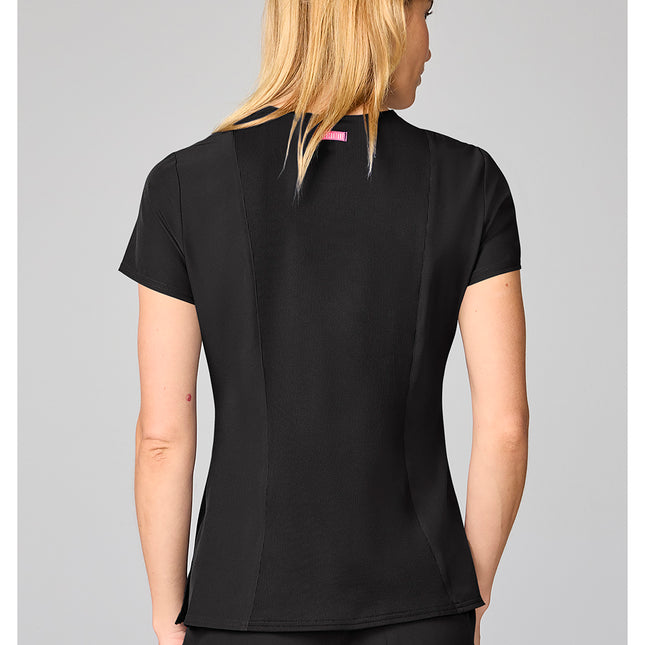 Med Couture Amp Four Pocket Round Neck Top MC00027 - Black