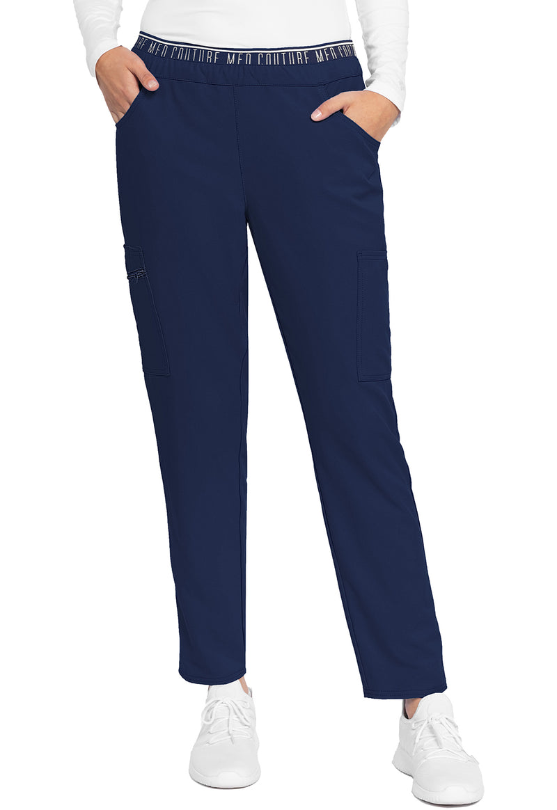 Med Couture Insight Mid Rise Pull-on Tapered Leg Ankle Pant MC009 - Navy