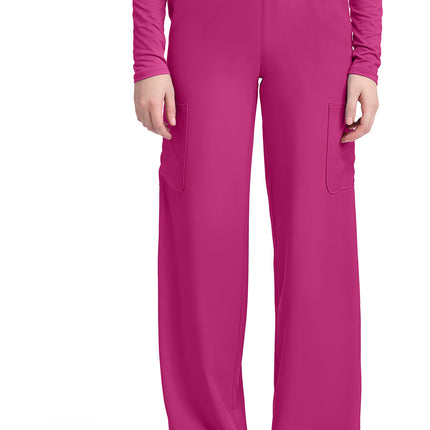 Med Couture Insight Women's 5-Pocket Ruched Wide Leg Pant MC011 - Aurora Berryalis