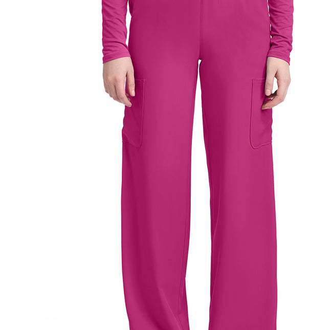 Med Couture Insight Women's 5-Pocket Ruched Wide Leg Pant MC011 - Aurora Berryalis