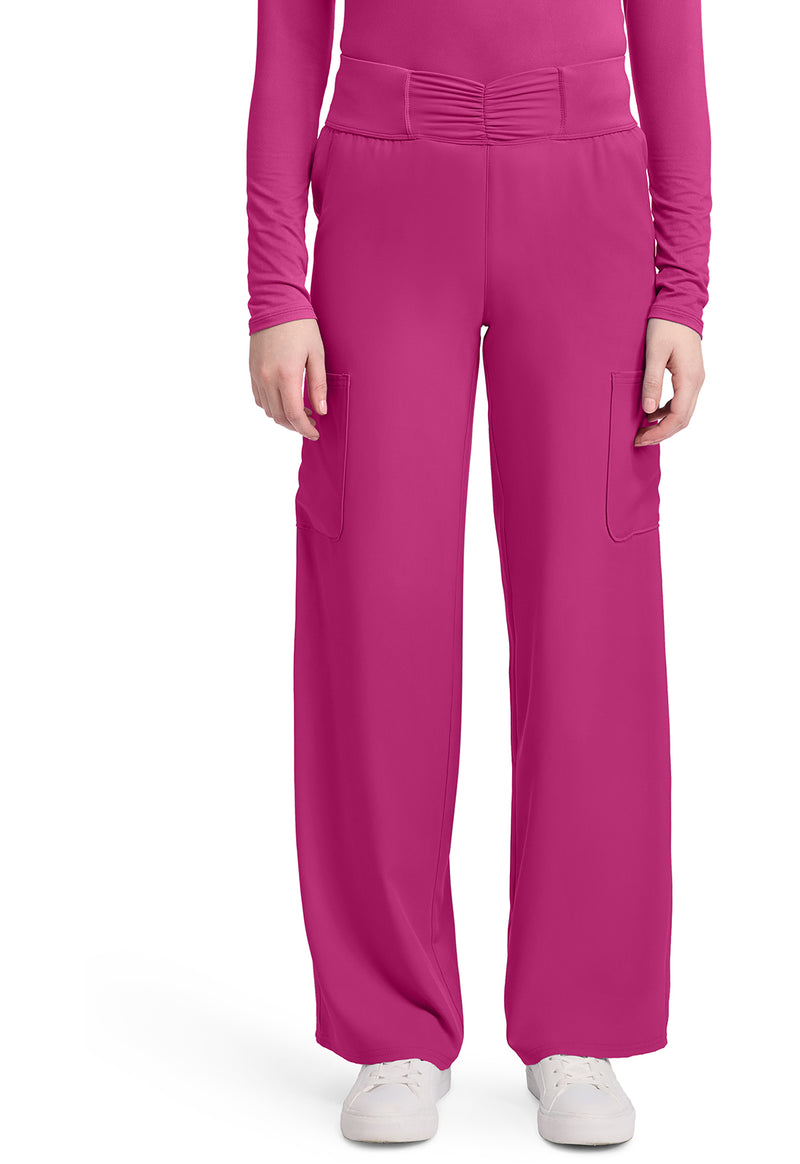 Med Couture Insight Women's 5-Pocket Ruched Wide Leg Pant MC011 - Aurora Berryalis